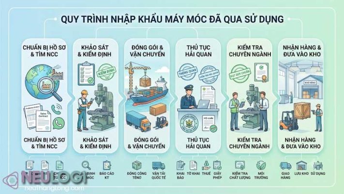 các quy định nhập khẩu hàng máy cũ