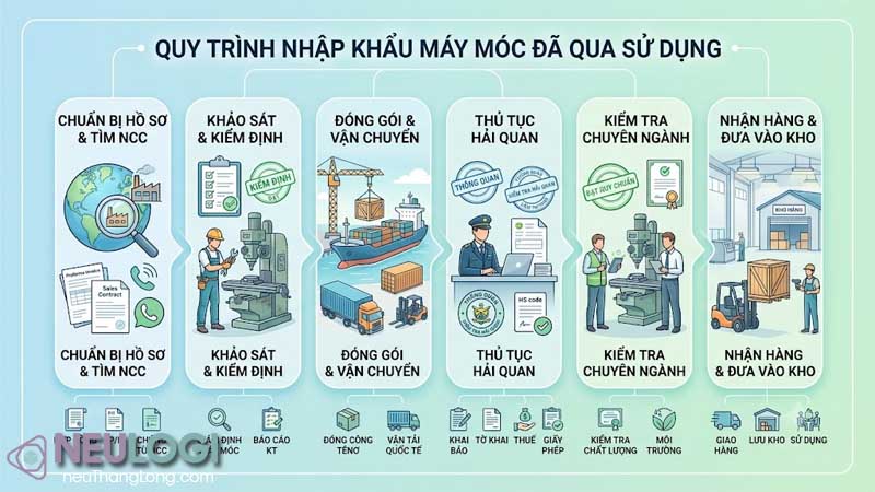các quy định nhập khẩu hàng máy cũ